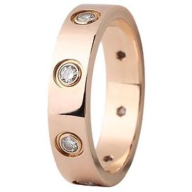 Cartier Anello Mini Love in Oro Rosa e Diamanti Misura