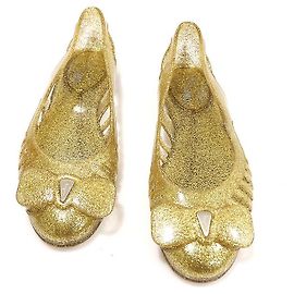 Salvatore Ferragamo Ballerine SPIFFY Jelly in PVC con glitter dorato
