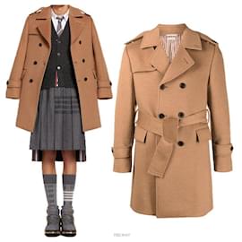 Cappotto doppiopetto in pelo di cammello leggero - Thom Browne