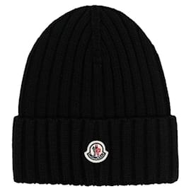 Gorro de lã Moncler Preto