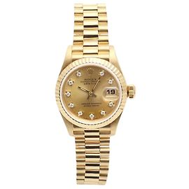 Rolex Lady Datejust Original Ten Point Diamond Gold