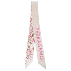 Pañuelo de seda estampado LIGHT BALLET PINK+IVORY - Salvatore Ferragamo