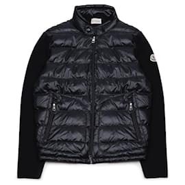 Moncler Gesteppter Wollstrickjacke mit Reißverschluss