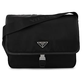 Borsa a tracolla in pelle Saffiano e Re-Nylon - Prada