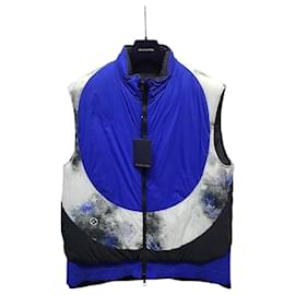 Louis Vuitton Gilet imbottito reversibile con monogramma blu a cerchio