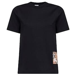 Check Label Baumwoll-T-Shirt - Burberry