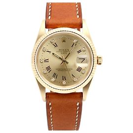 Rolex Orologio Oyster Perpetual Date da uomo in oro con diamanti originali