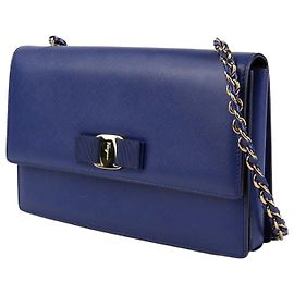 Salvatore Ferragamo Borsa a tracolla e crossbody Vara Genie in pelle Saffiano blu