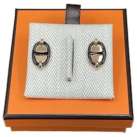 Mini Maillon Chandelier Earrings Black Rose Gold - Hermès