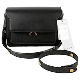Marni Borsa a tracolla e crossbody in pelle nera, taglia Medium