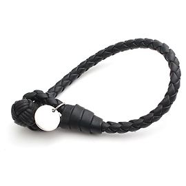 Bracciale intrecciato nero Bottega Veneta