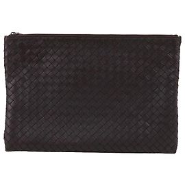 Bottega Veneta Clutch media Intrecciato marrone
