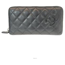 Chanel Lambskin Reißverschluss-Langgeldbörse Serie