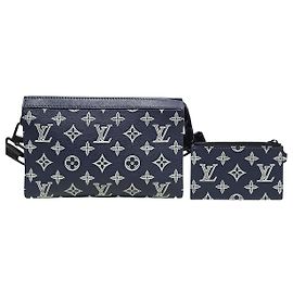 Louis Vuitton Portafoglio Wearable Gas Canister con monogramma ombra blu inchiostro e bianco