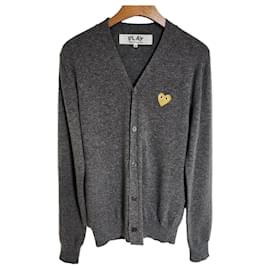 Charcoal Gold Patch Herren-Cardigan - Comme Des Garcons