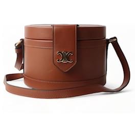 Borsa a tracolla Triomphe in pelle di vitello naturale Tambour Medium - Céline