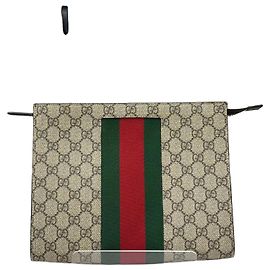 Gucci Clutch con tracolla Web in tela GG Supreme