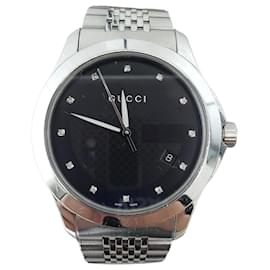 Gucci Orologio da uomo con punti di diamante