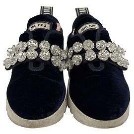 Miu Miu Sneakers in velluto crystal