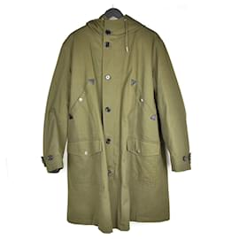 Céline Military-Mantel mit Kapuze aus Shearling mit Logo
