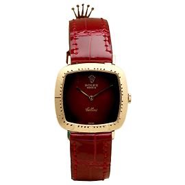 Rolex Orologio Cellini Cellini da uomo in pelle Oro Borgogna Rosso Ombré Manuale