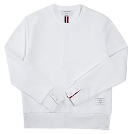 Herren-Sweatshirt aus Loopback-Strickjersey mit Mittelstreifen auf der Rückseite - Thom Browne