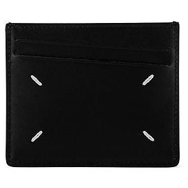 Maison Martin Margiela Signature Stitch Calfskin Black Card Holder