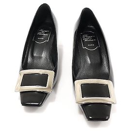 Roger Vivier Escarpins à talons moyens Belle Vivier en cuir noir Chaussures pour femmes