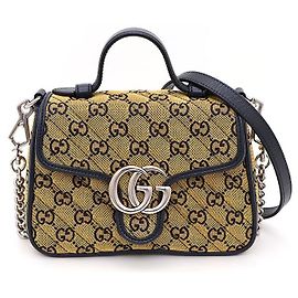 Gucci Borsa Tote Mini Marmont in tela con manico e tracolla