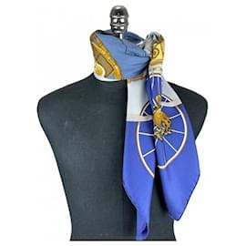 Hermès Sciarpa in seta blu primavera