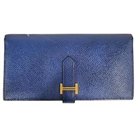 Cartera larga Bearn Blue Stamp) Estado - Hermès