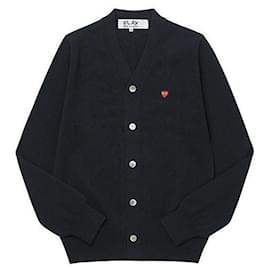Comme Des Garcons Cardigan PLAY mit kleinem rotem Herz-Patch aus Wolle für Herren