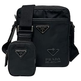 Borsa a tracolla multi tasche con logo Triangle in Re-Nylon - Prada