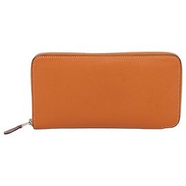Hermès Portafoglio Lungo con Cerniera Silky Brown