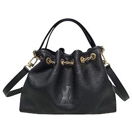 Louis Vuitton Borsa a tracolla a secchiello Monogram Empreinte nera