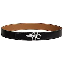 Hermès Hebilla de Cinturón Good Luck Oro Reversible Correa de Cuero de Doble Cara