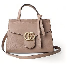 Gucci Mini borsa a manico e a tracolla GG Marmont con perle
