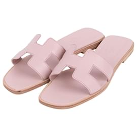 Hermès Pantofole Oran rosa chiaro da donna