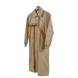 Asymmetrischer Trenchcoat aus Leder-Mix für Damen Beige - Hermès