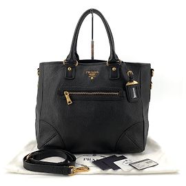 Prada Borsa Tote e Borsa a Spalla in Vitello Daino