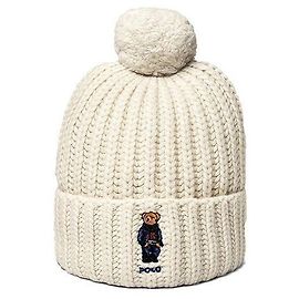 Ralph Lauren Berretto in maglia con pompon e bordo a coste Polo Bear