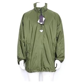 Prada Giacca in nylon da uomo con logo triangle kaki