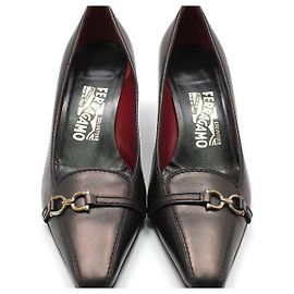 Salvatore Ferragamo Zapatos BOLIVAR Marrón Metálico Gancini