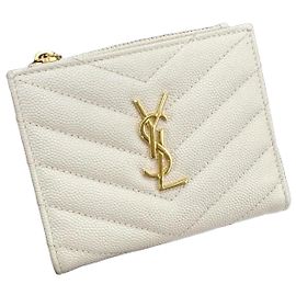 Saint Laurent Carteira com zíper Monogram feminina