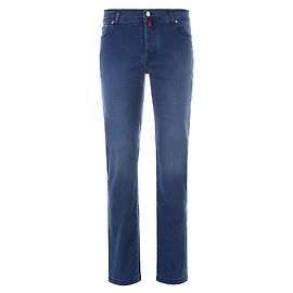 Kiton Logo Tab Medium Wash Denim Pants