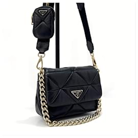 Borsa a tracolla trapuntata con catena Crossbody Black - Prada