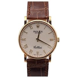 Rolex Orologio Jubilee Roman Manual da Uomo con Cinturino in Pelle