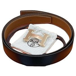 Hermès Cintura reversibile Nero/Oro Oro Rosa