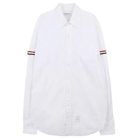 Camicia bianca con fascia RWB con maniche - Thom Browne
