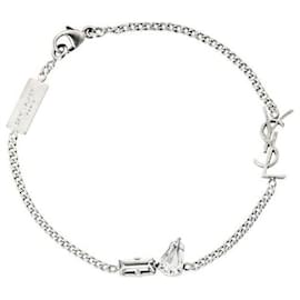 Rhinestone Silber Monogramm Charm Armband - Saint Laurent